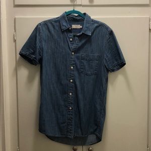 TOPMAN short sleeve denim shirt.
